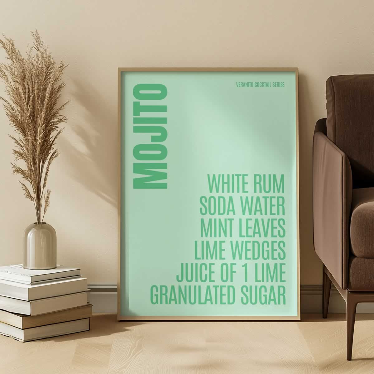 Mojito Cocktail Typography Print