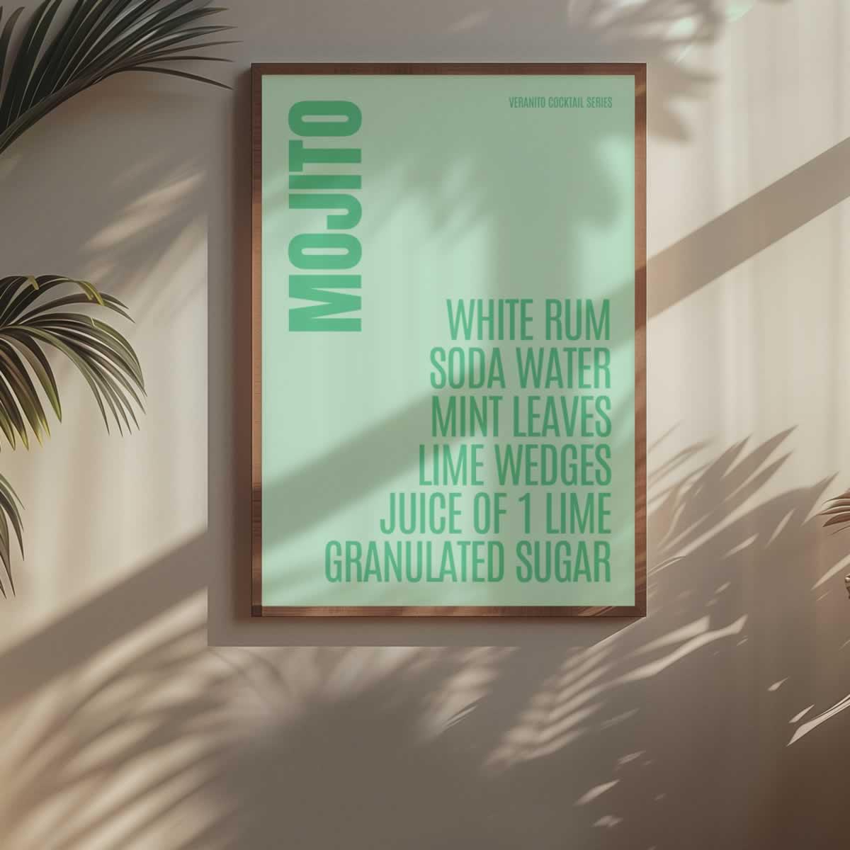 Mojito Cocktail Typography Print