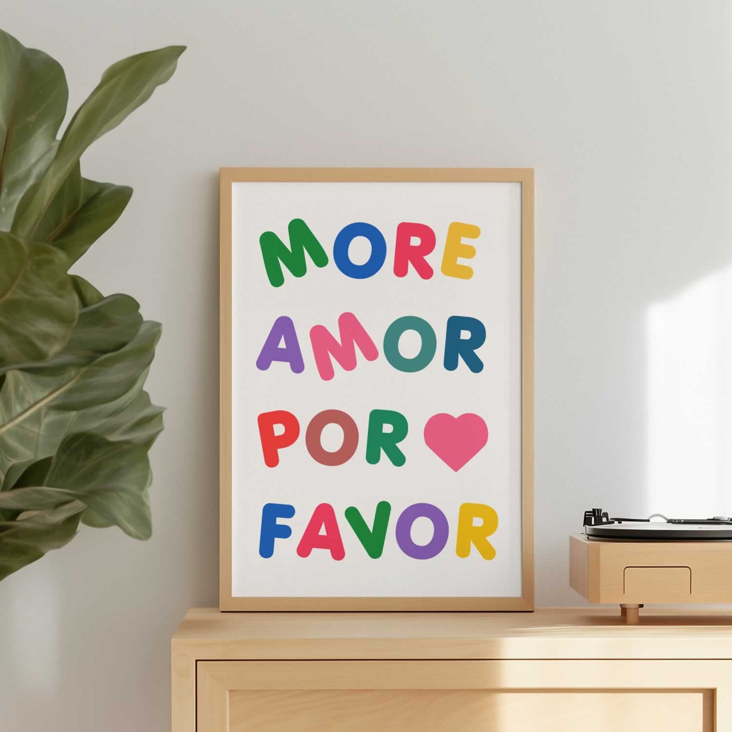More Amor Por Favor Colourful Print For Hallway