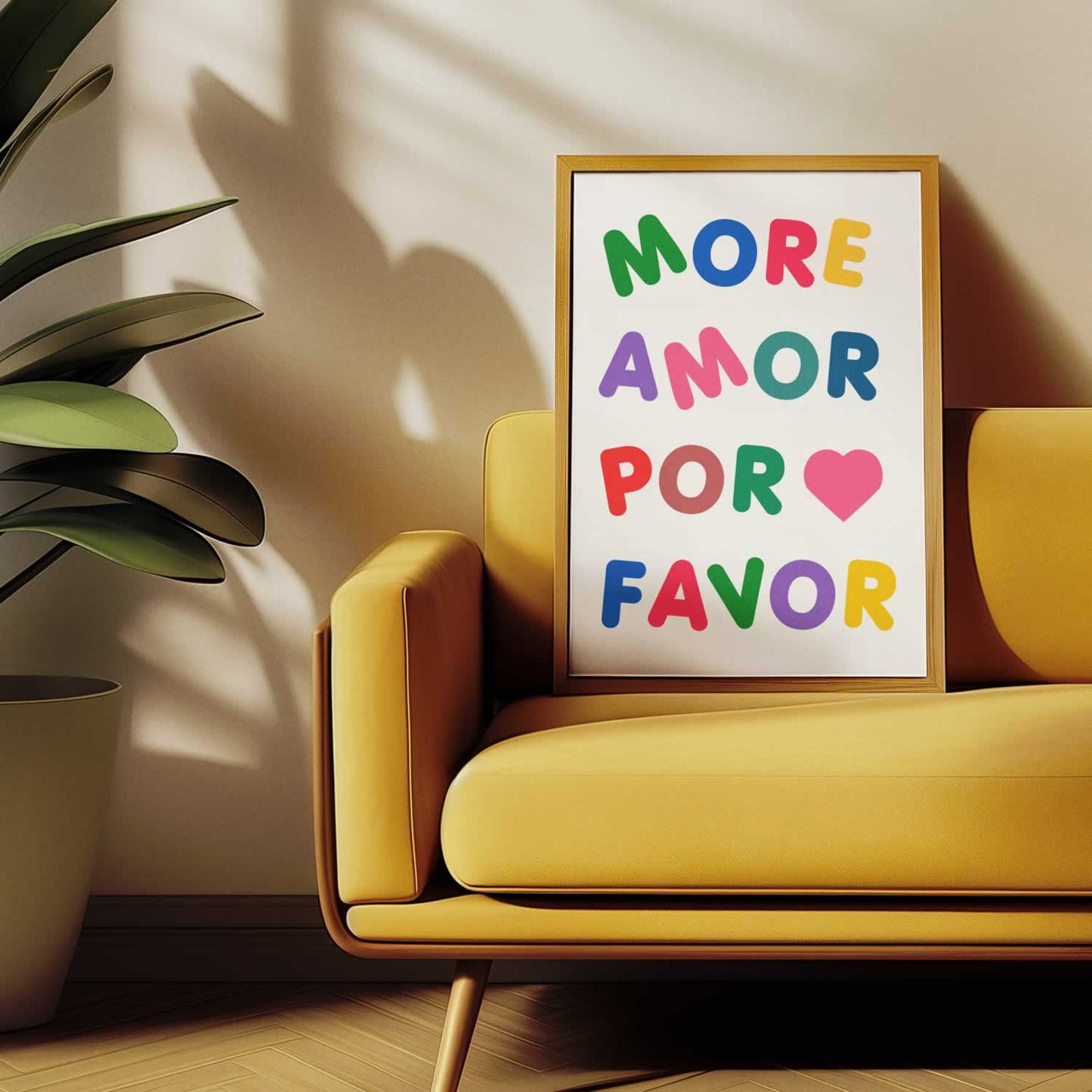 More Amor Por Favor Colourful Print For Living Room