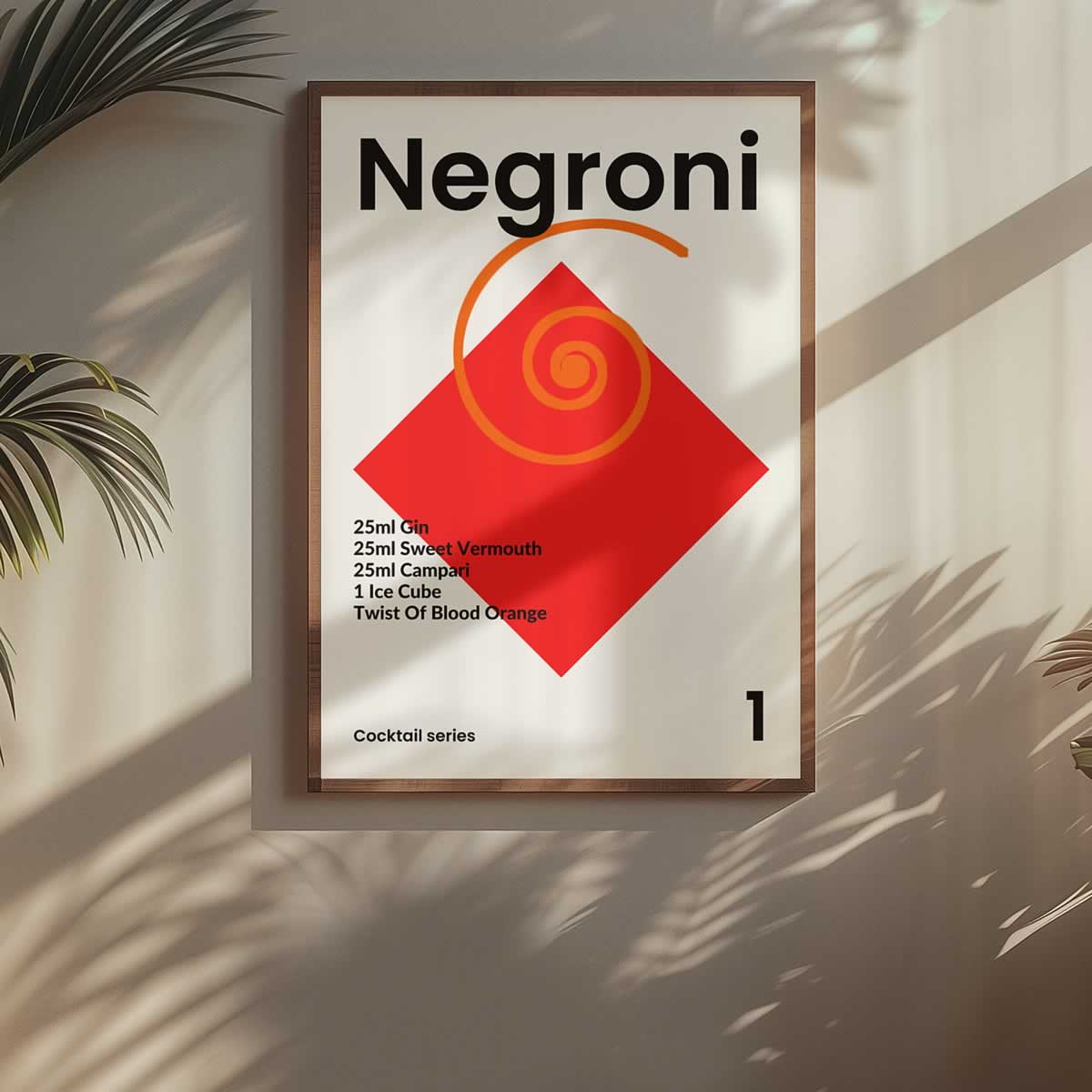 Negroni Cocktail Wall Art