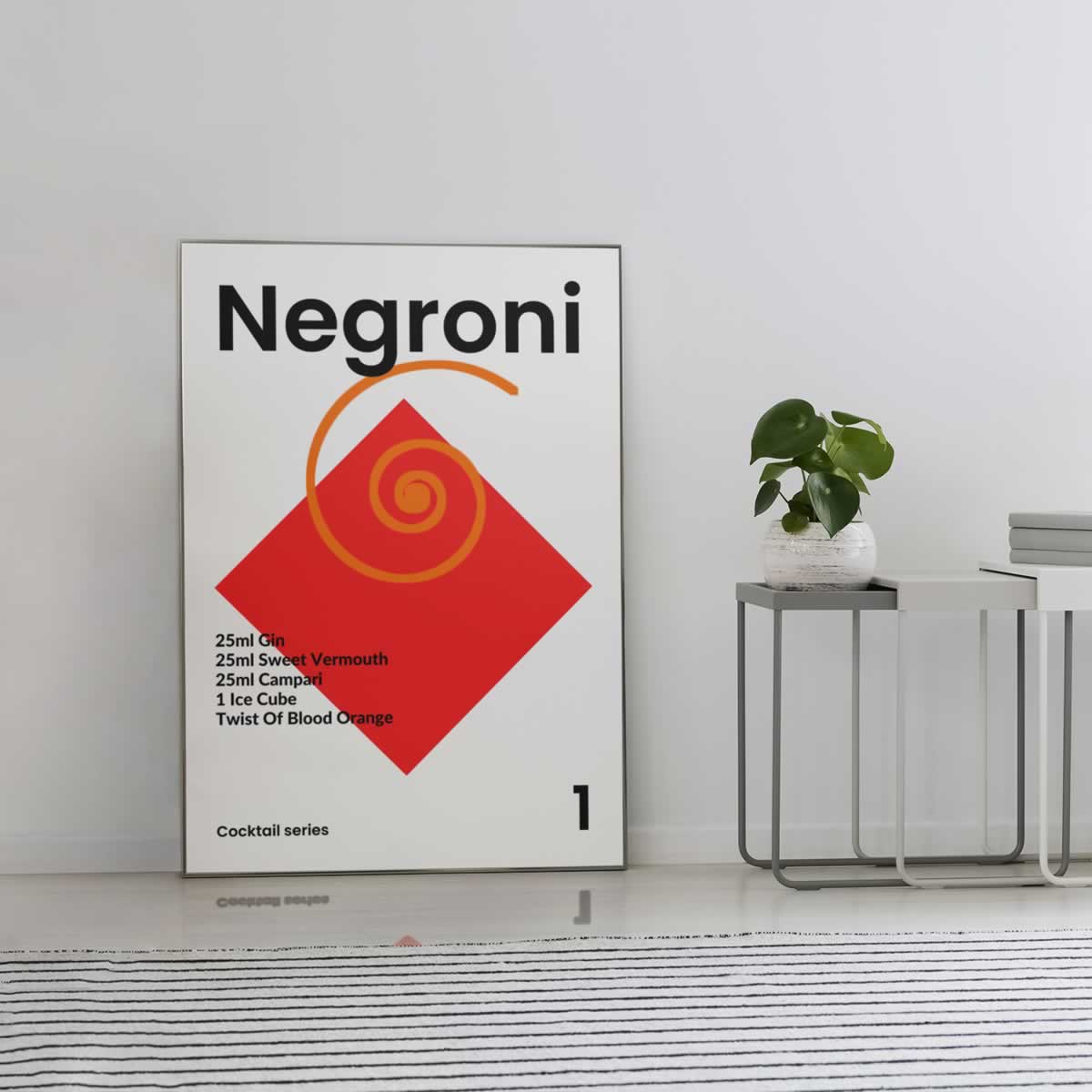 Negroni Cocktail Poster Print