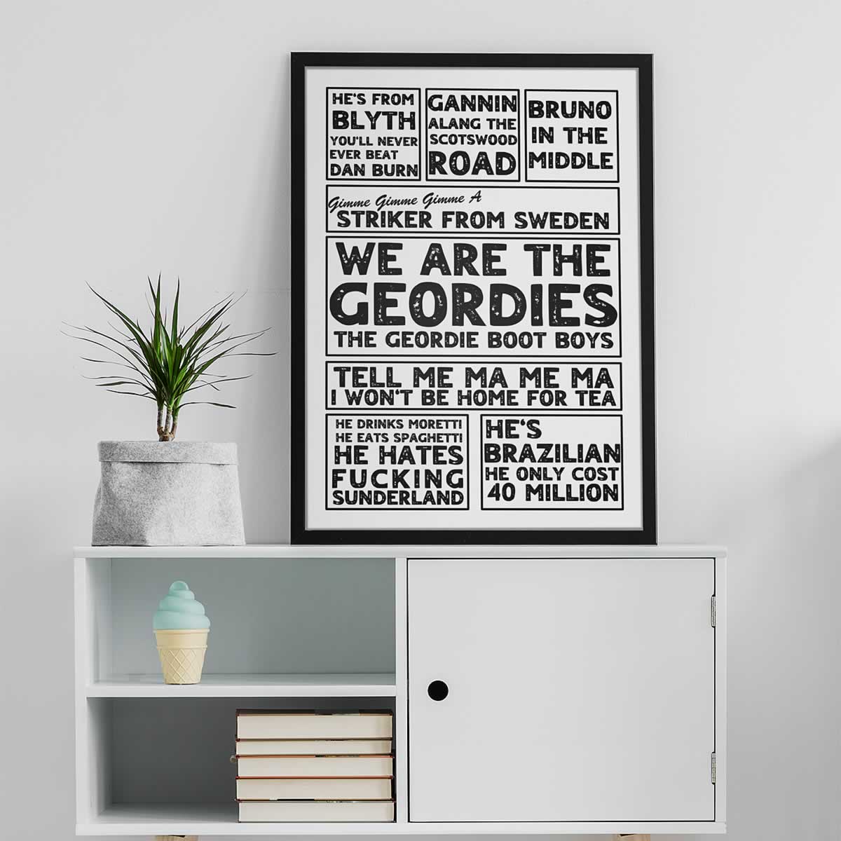 Football Fan Chants Poster For Geordies