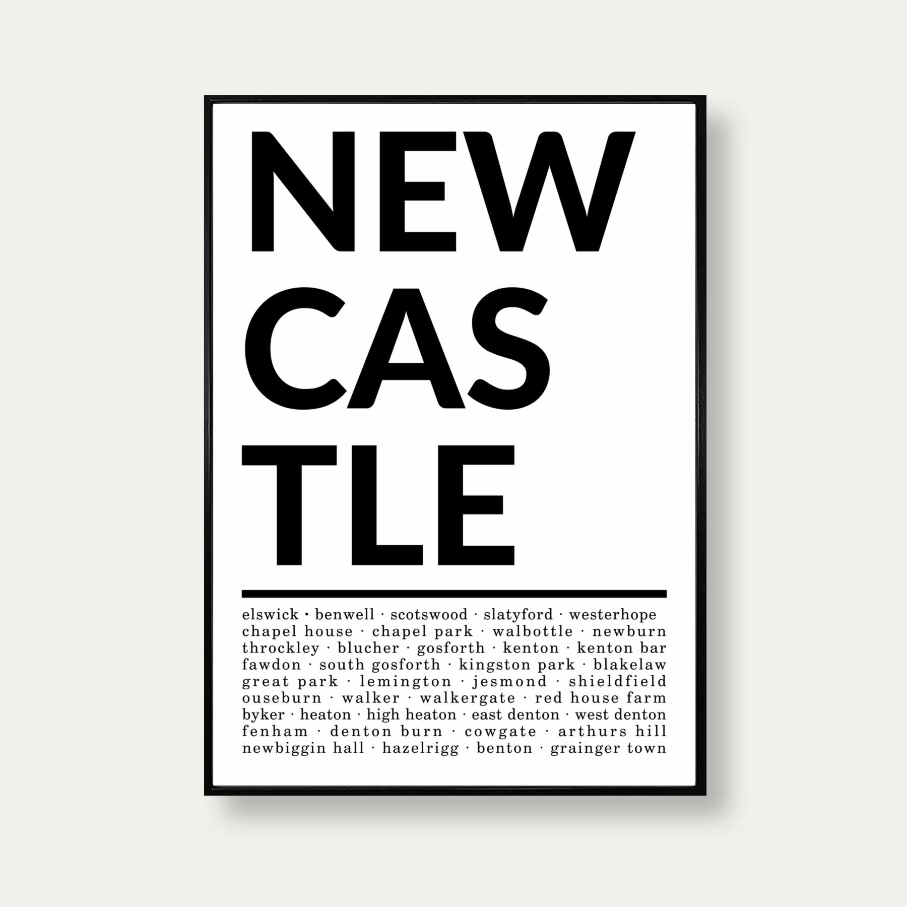 Areas Of Newcastle Print