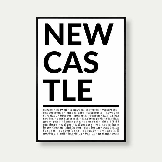 Areas Of Newcastle Print