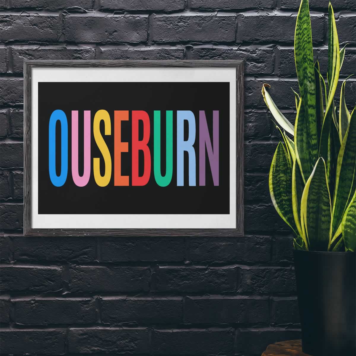 Ouseburn Newcastle Colourful Typography Print On The Wall