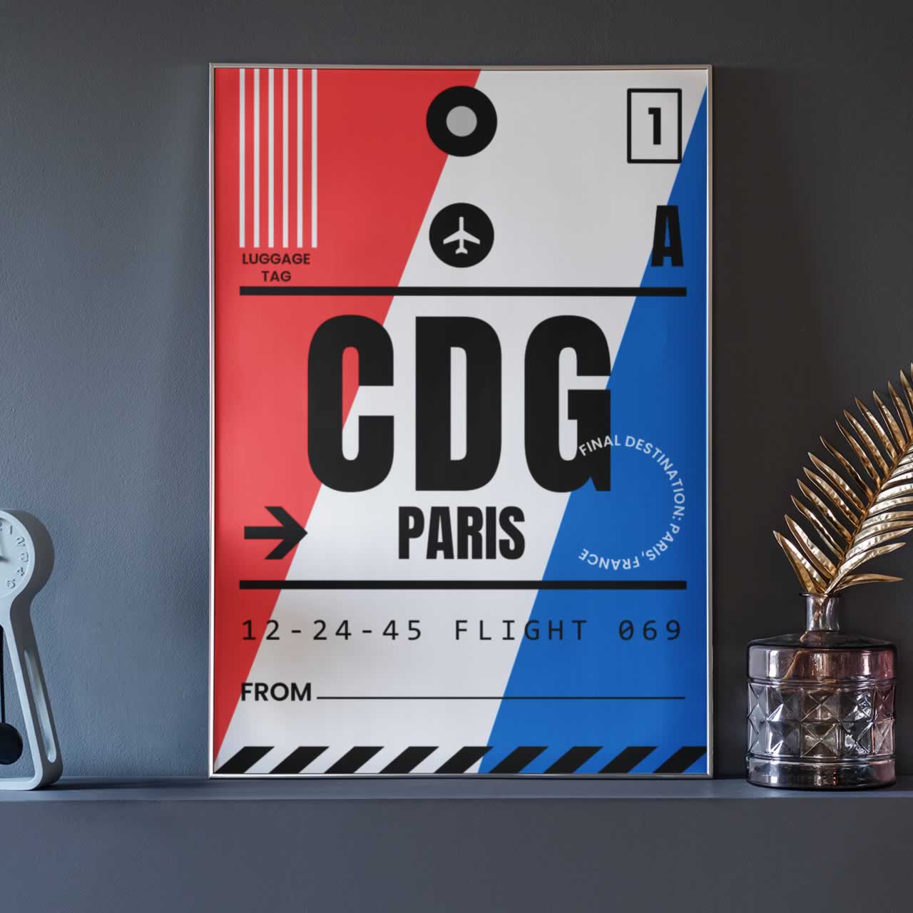 Paris Luggage Tag Travel Print