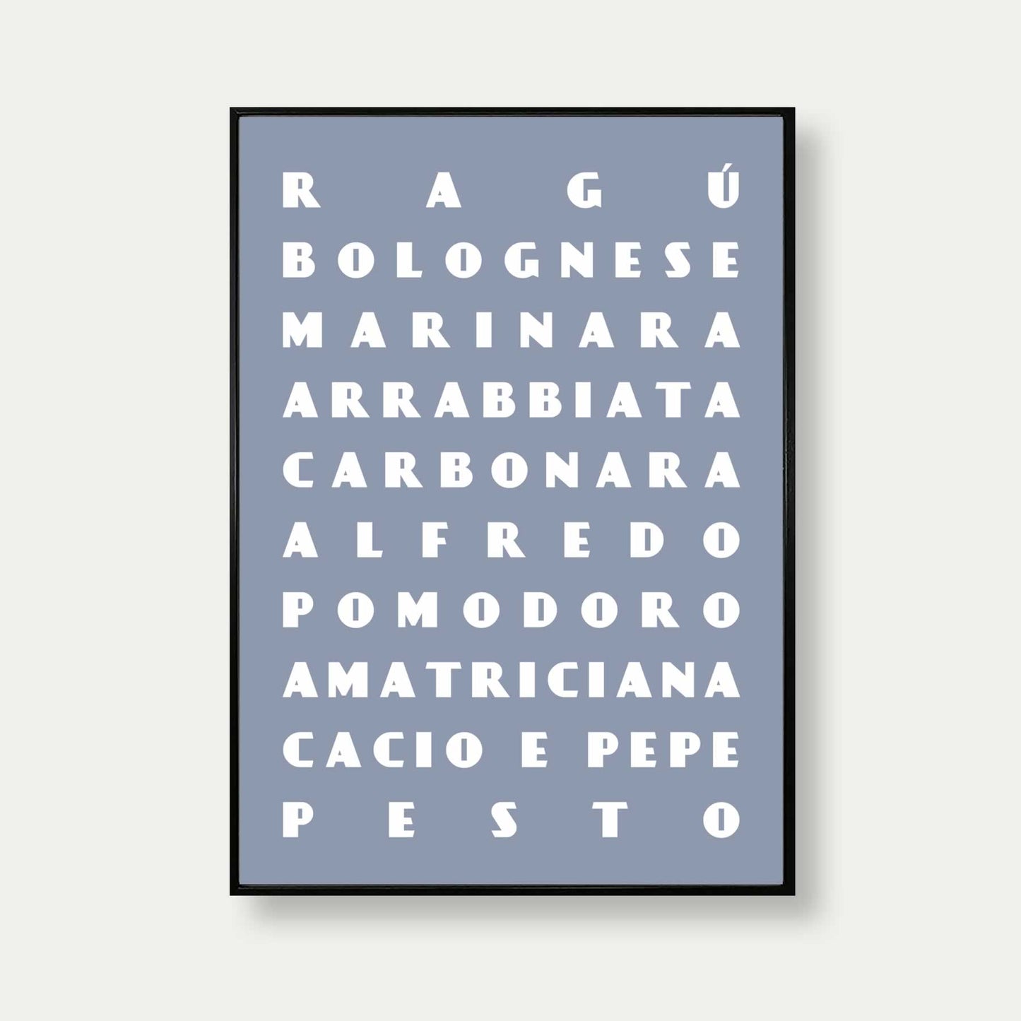 Pasta Sauces Art Print In Grey