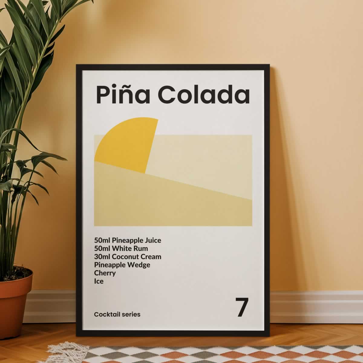 Pina Colada Cocktail Print For Kitchen
