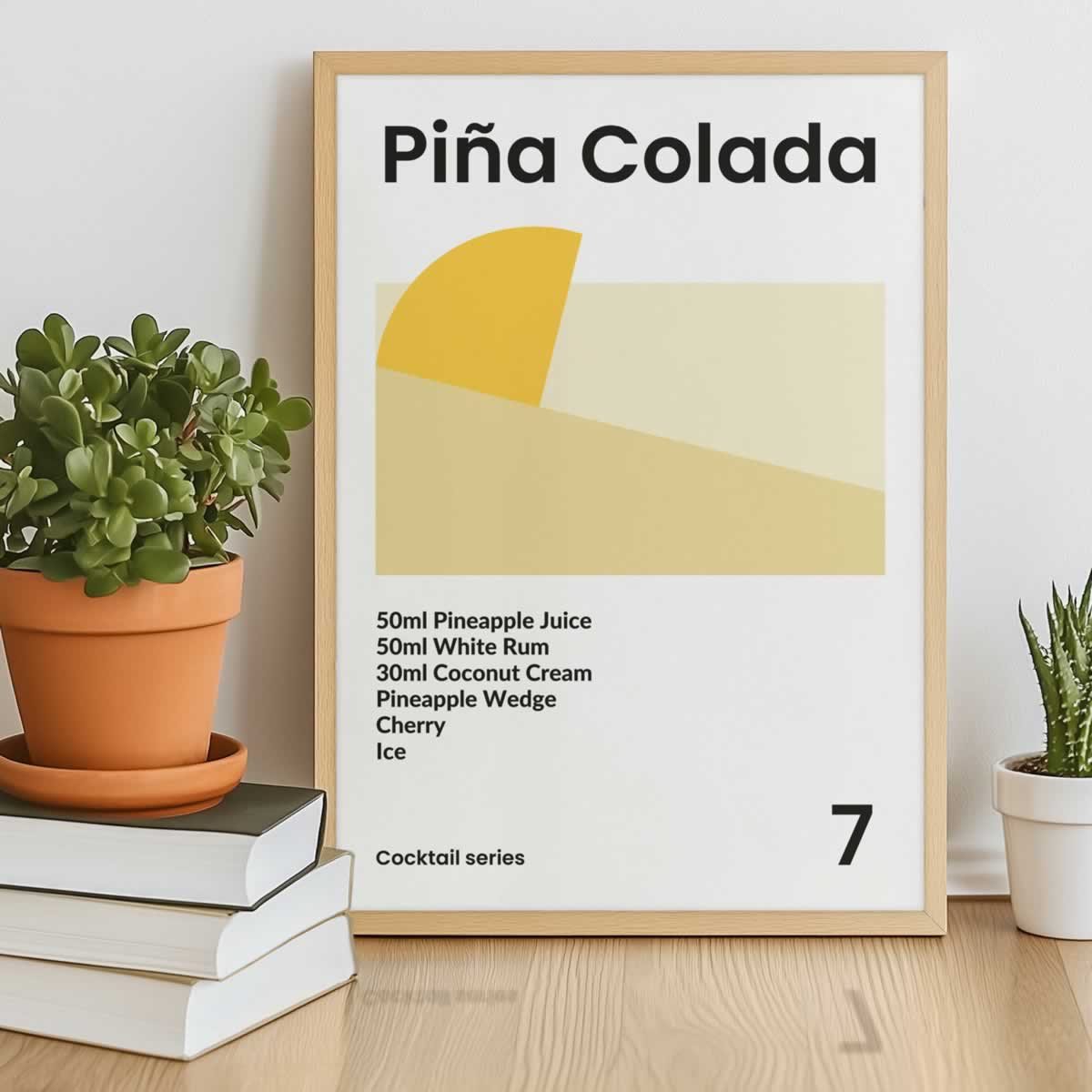 Pina Colada Cocktail Print For Home Bar