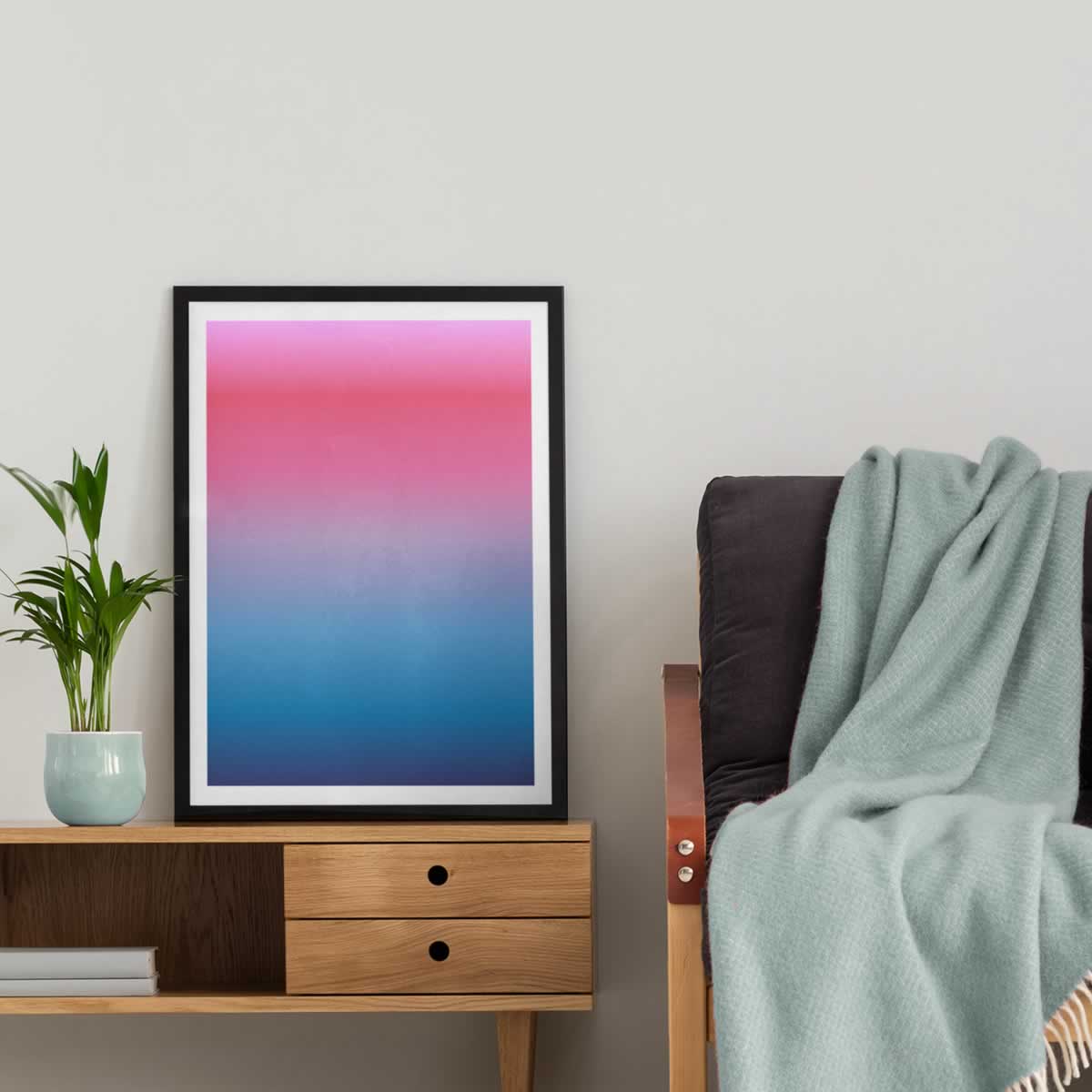Pink to blue Sky Sunset Gradient Poster