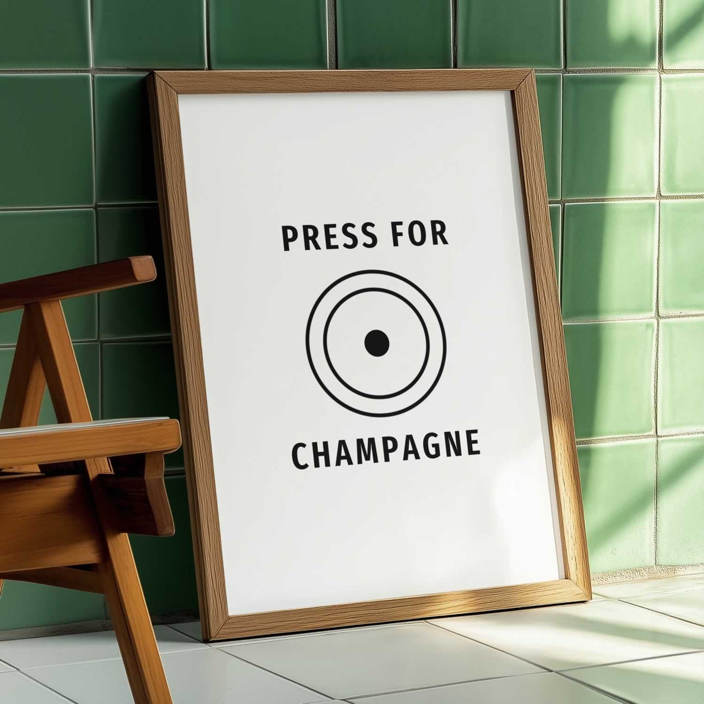 Press For Champagne Kitchen Wall Art