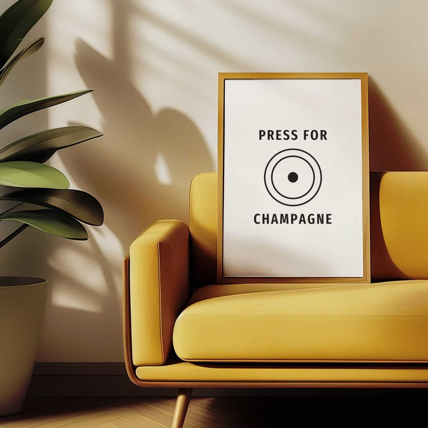 Press For Champagne Print For Living Room