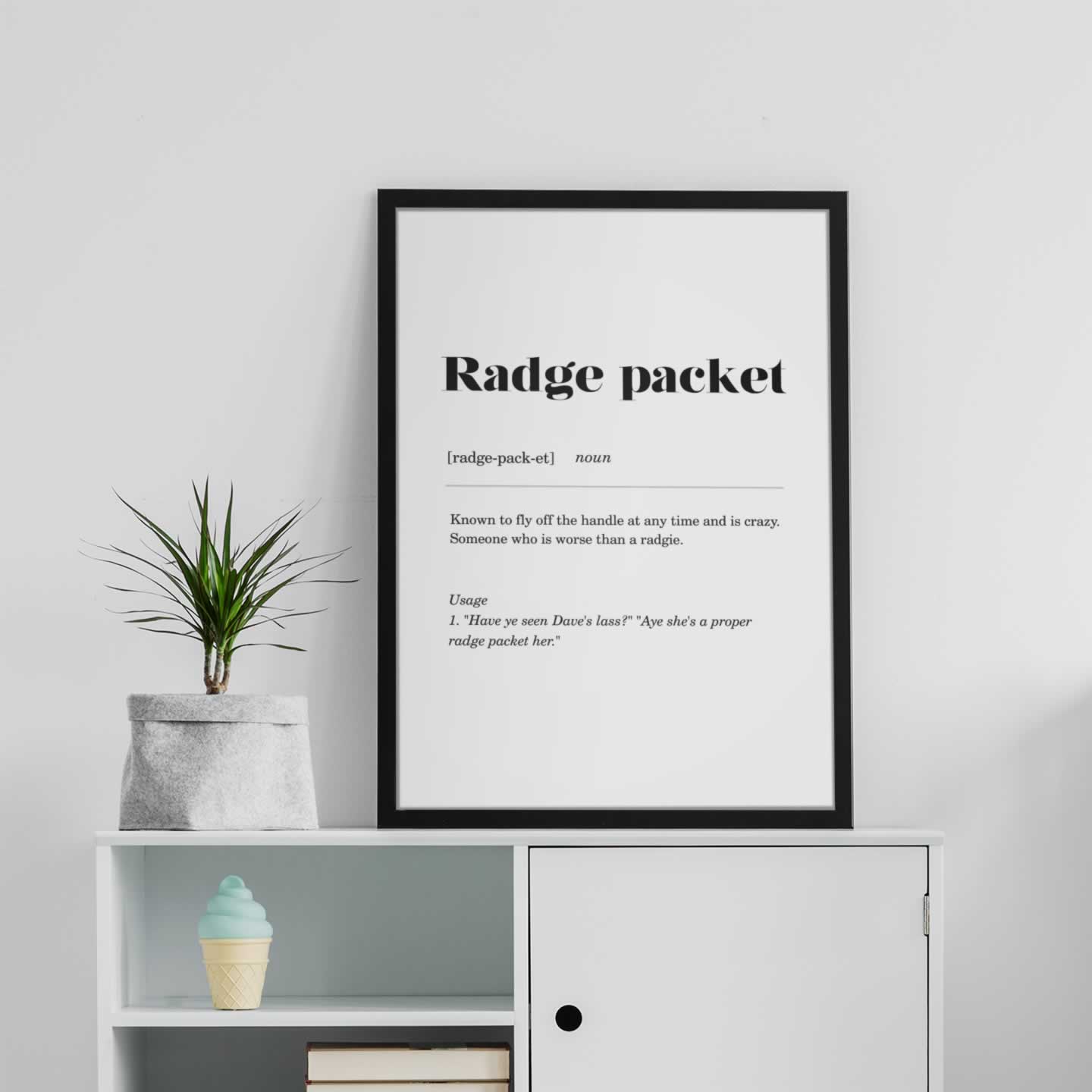 Radge Packet Geordie Definition Wall Art