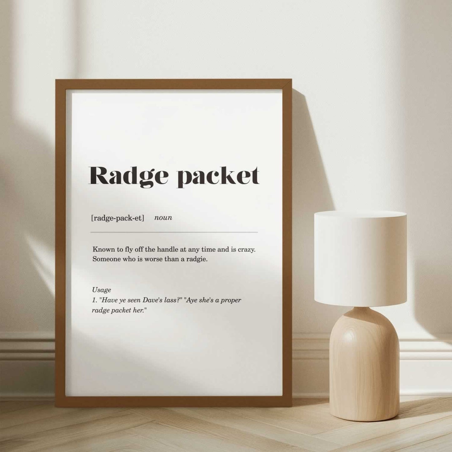 Radge Packet Geordie Slang Print