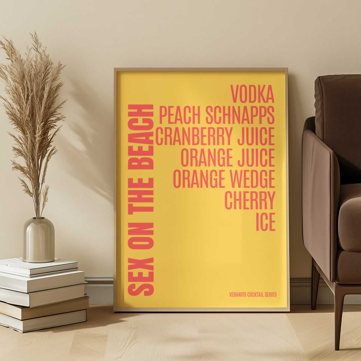 Sex On The Beach Cocktail Typography Poster Print