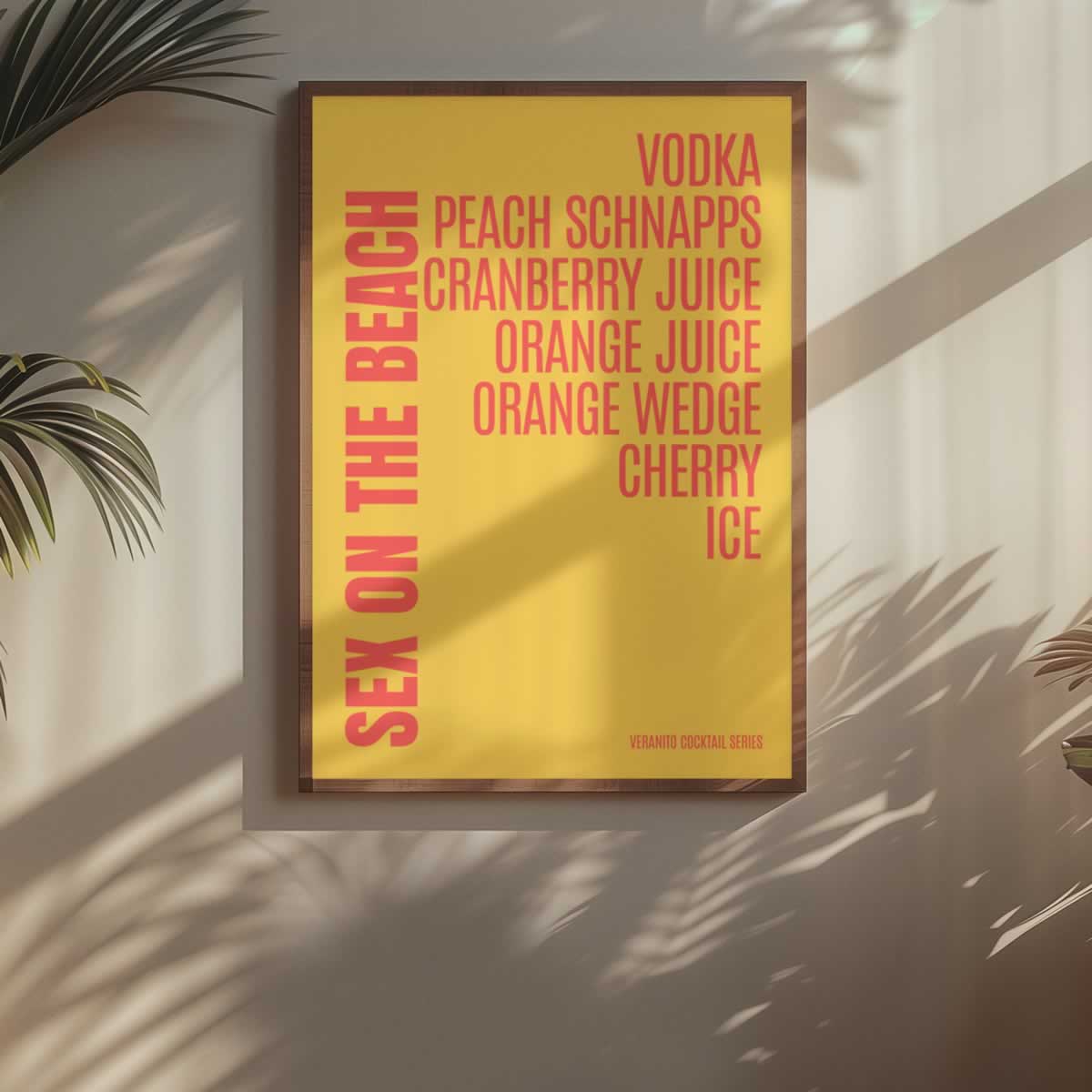 Sex On The Beach Cocktail Typography Wall Art
