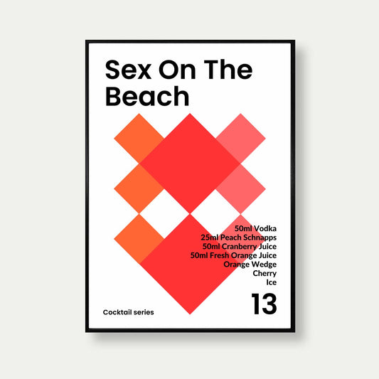 Sex On The Beach Cocktail Print