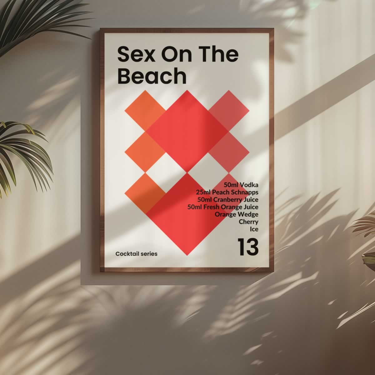 Sex On The Beach Cocktail Wall Art