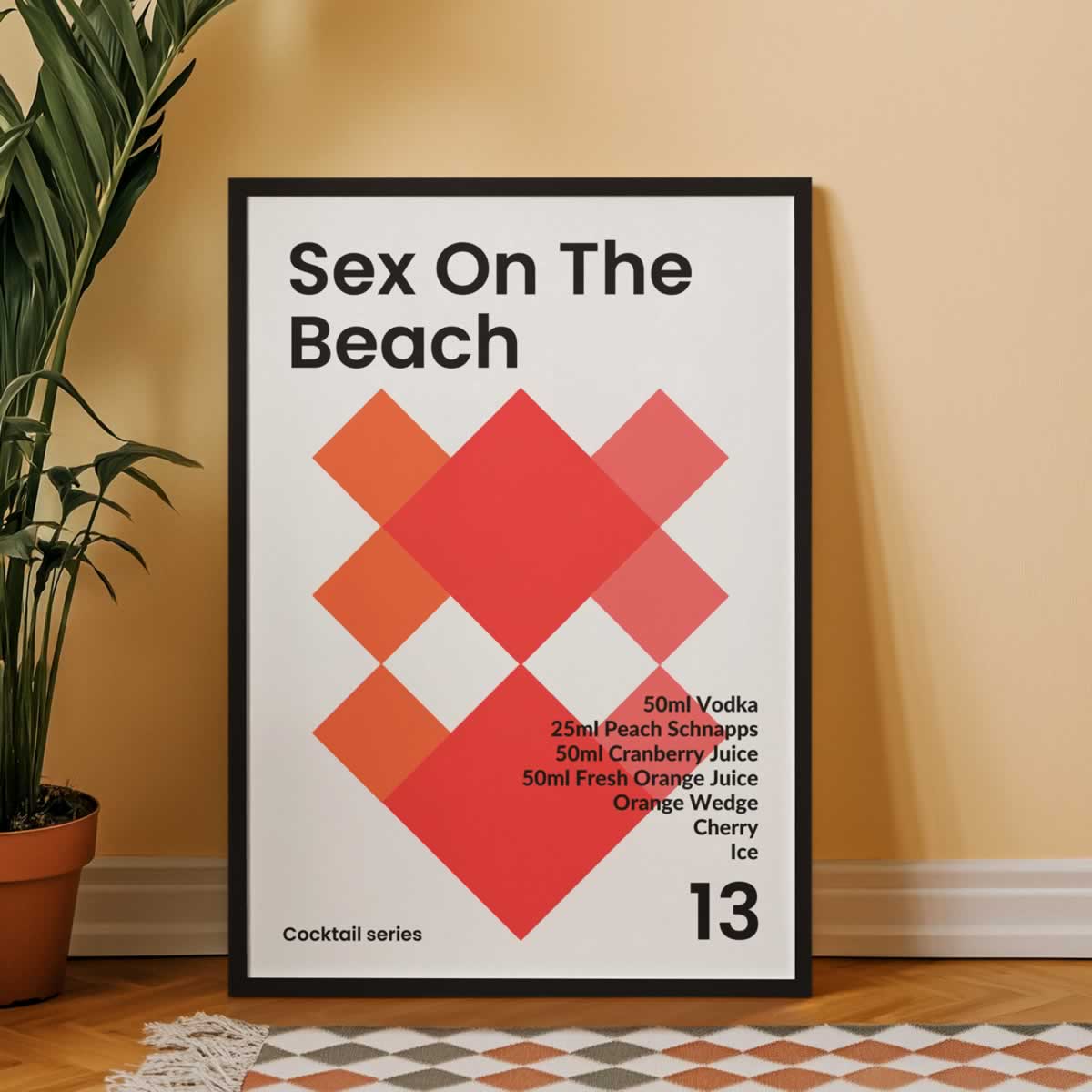 Sex On The Beach Cocktail Print For Kitchen