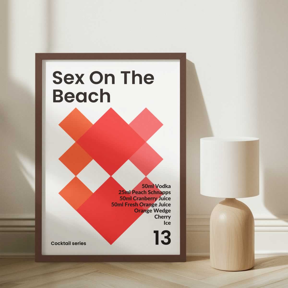 Sex On The Beach Cocktail Poster Print