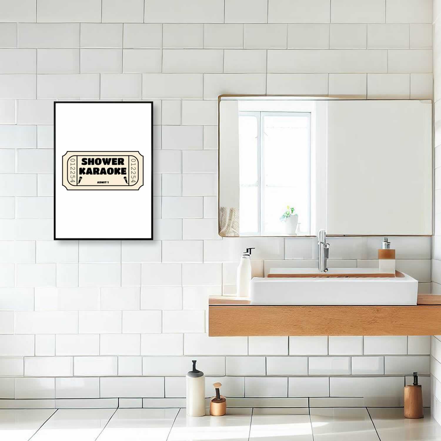 Shower Karaoke One Ticket Bathroom Wall Art