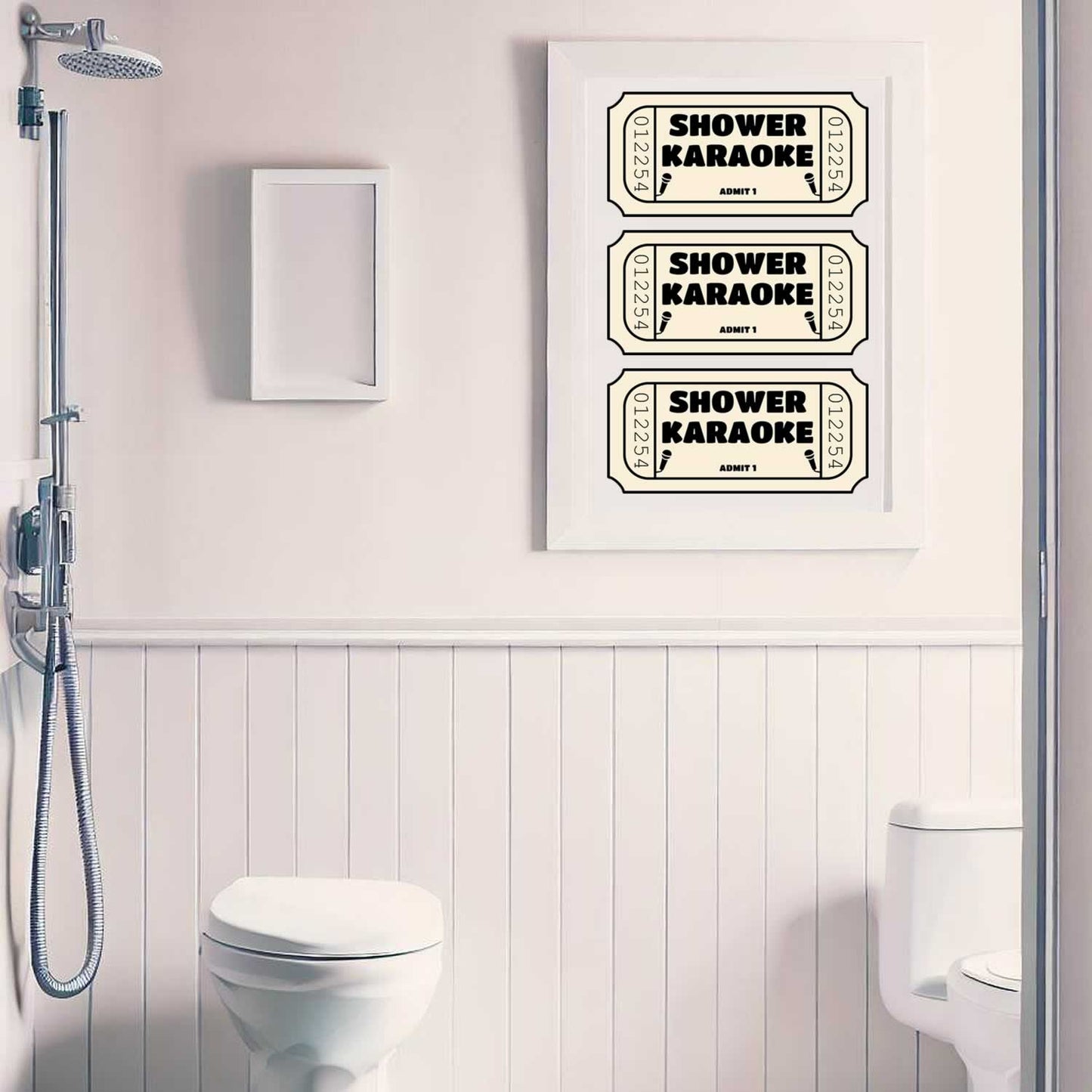 Shower Karaoke Three Tickets Bathroom Print