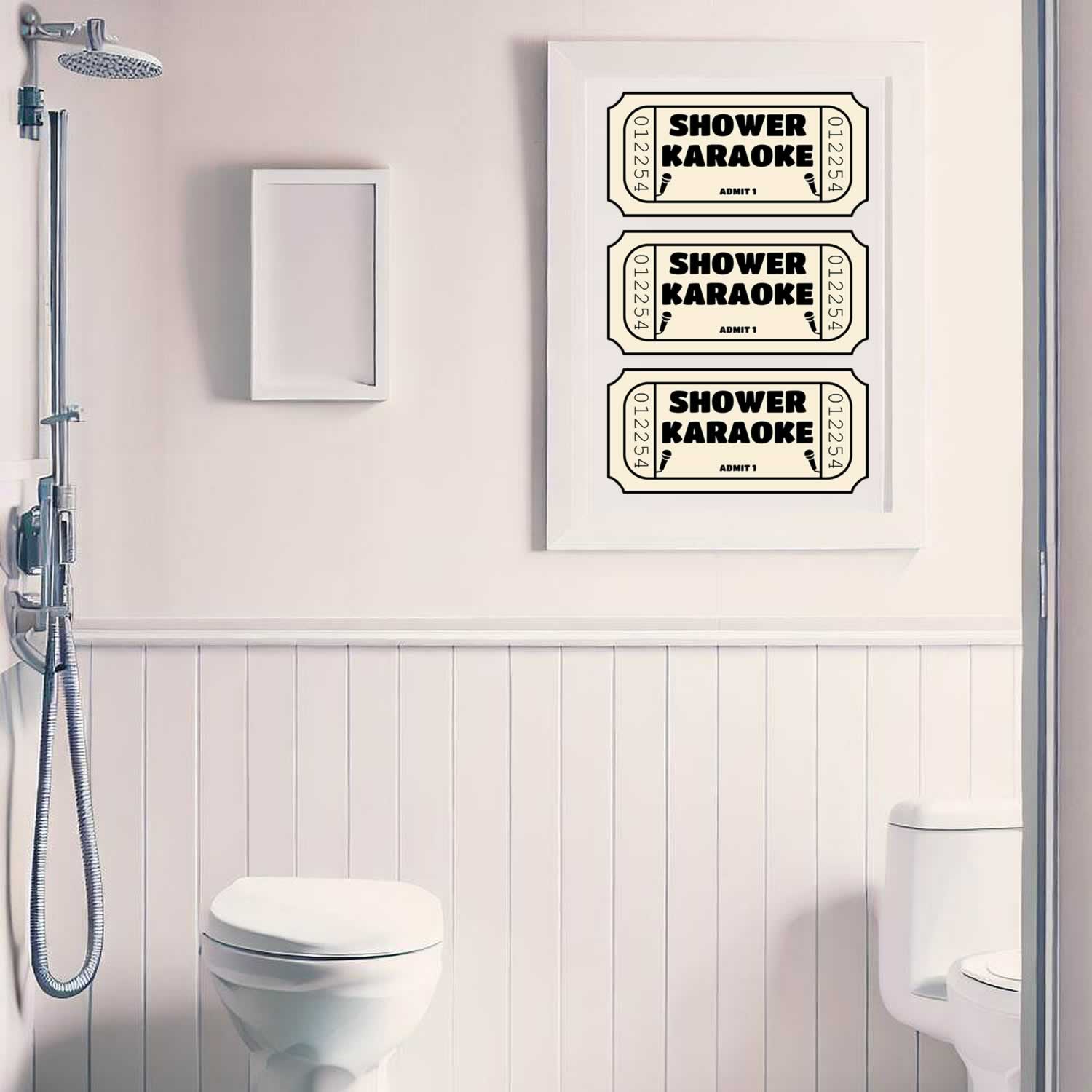 Shower Karaoke Three Tickets Bathroom Print