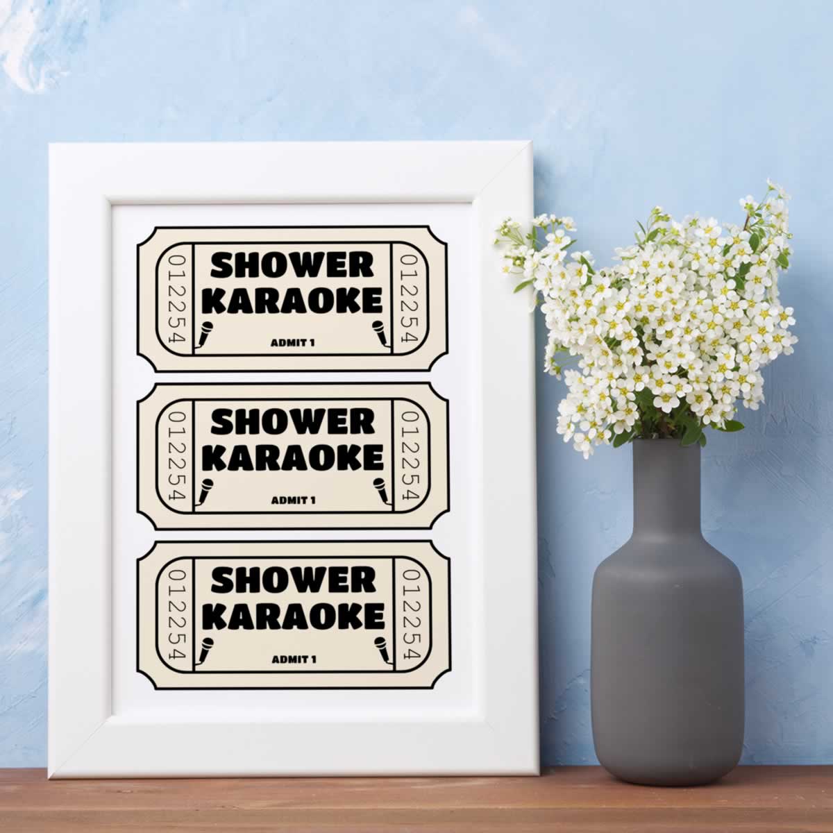 Shower Karaoke Three Tickets Poster Print