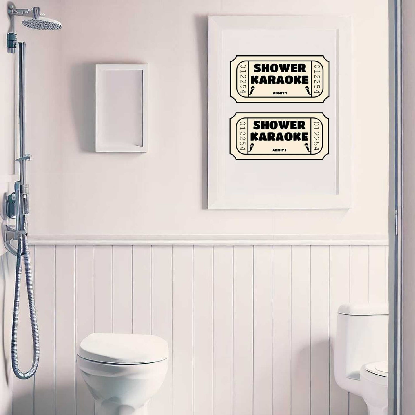 Shower Karaoke Two Tickets Bathroom Print