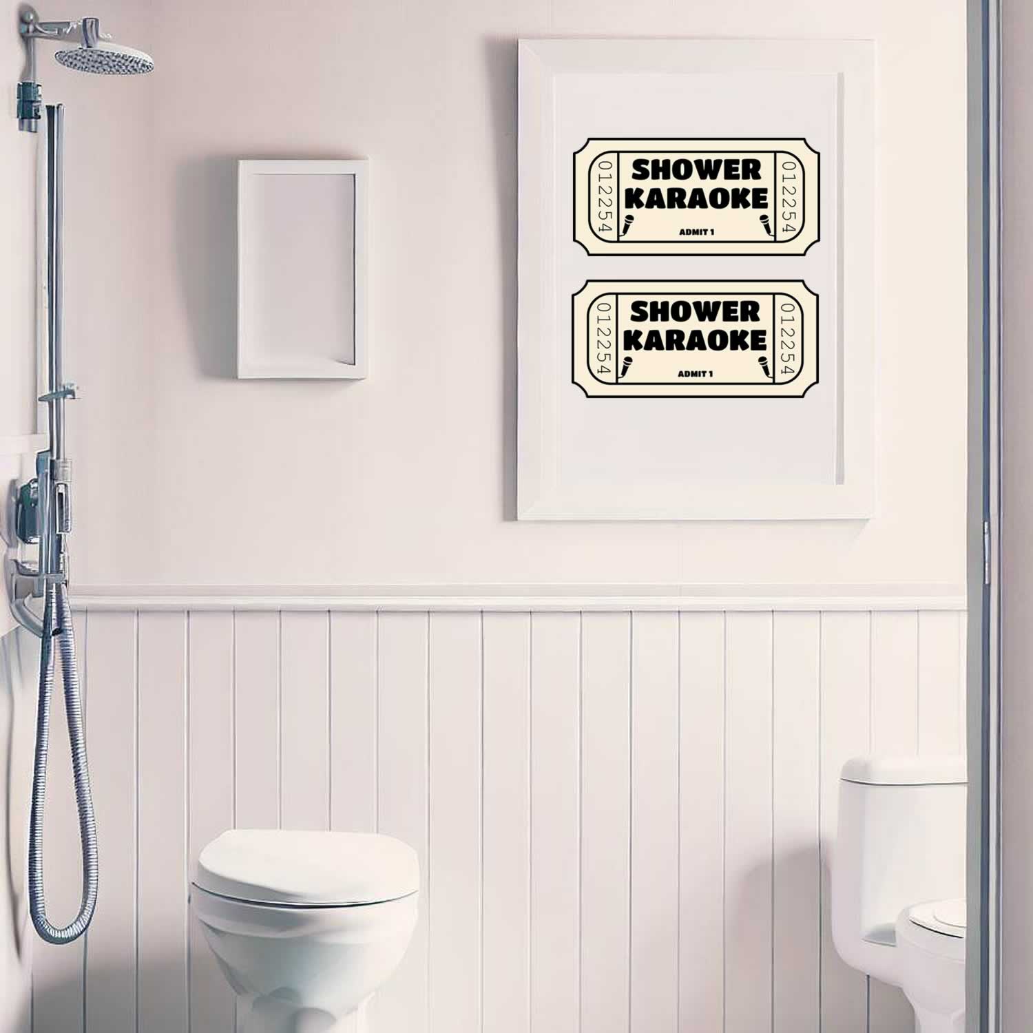 Shower Karaoke Two Tickets Bathroom Print