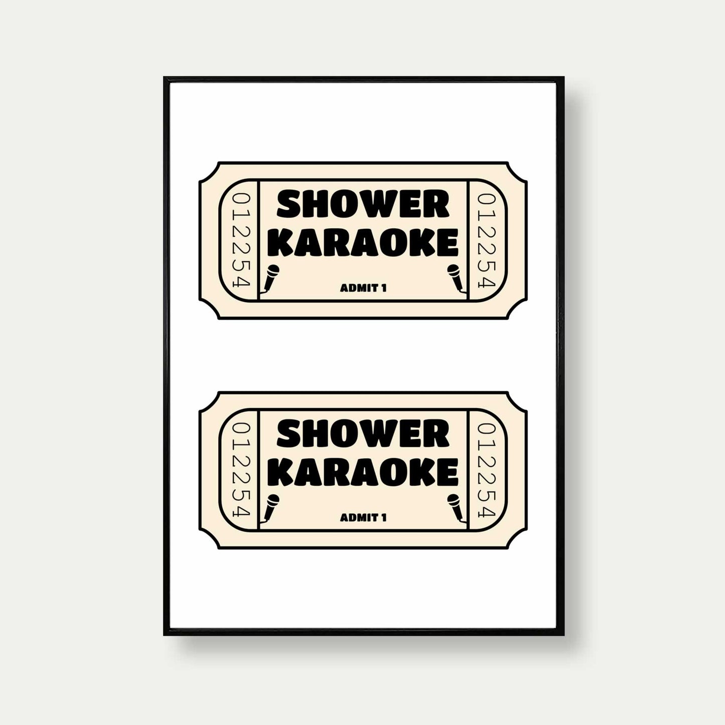 Shower Karaoke Two Tickets Print