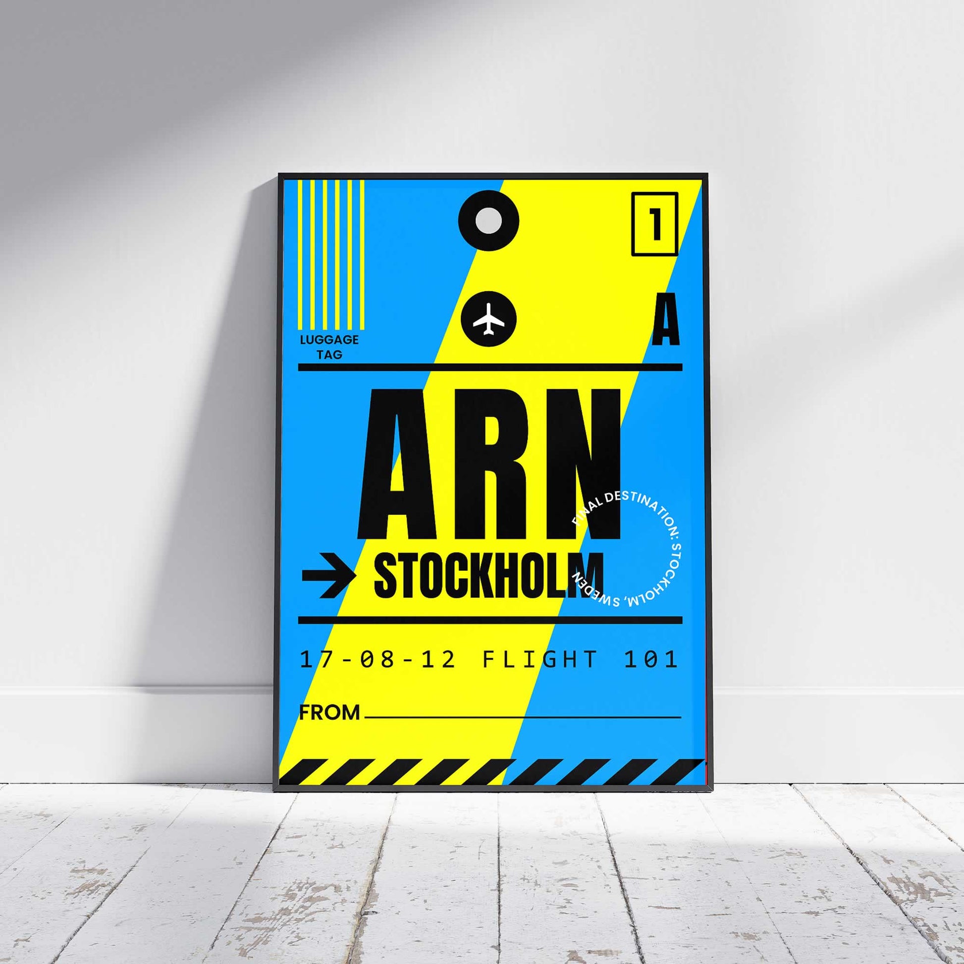 Stockholm Luggage Tag Travel Wall Art