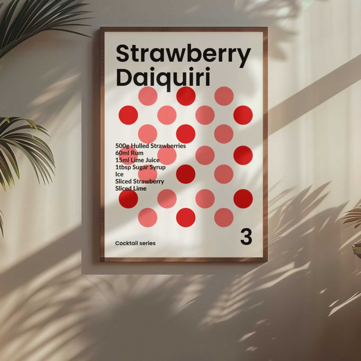 Strawberry Daiquiri Cocktail Wall Art