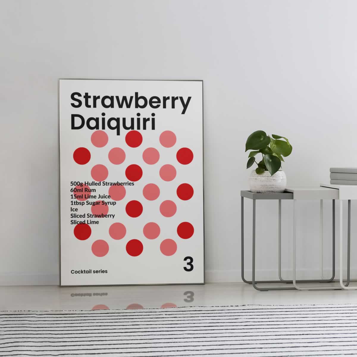Strawberry Daiquiri Cocktail Poster