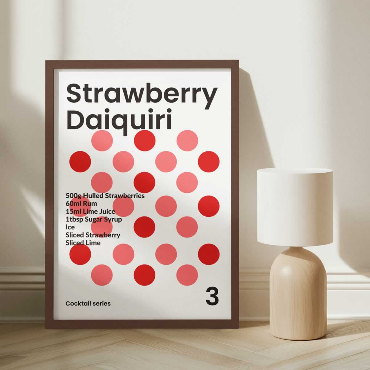 Strawberry Daiquiri Cocktail Art Print