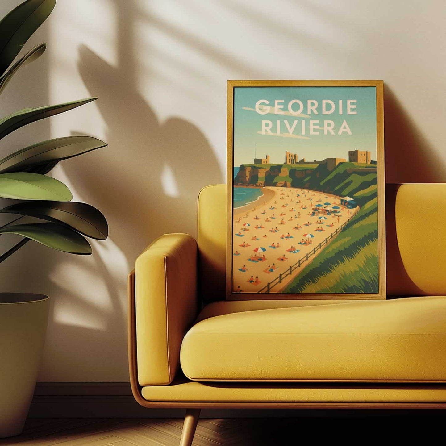 Geordie Riviera Tynemouth Retro Travel Artwork