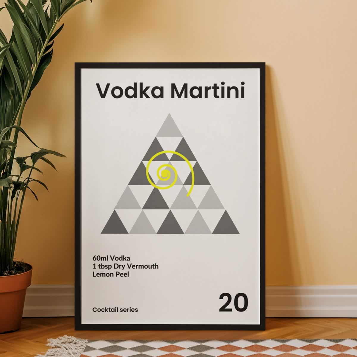 Vodka Martini Cocktail Print For Kitchen