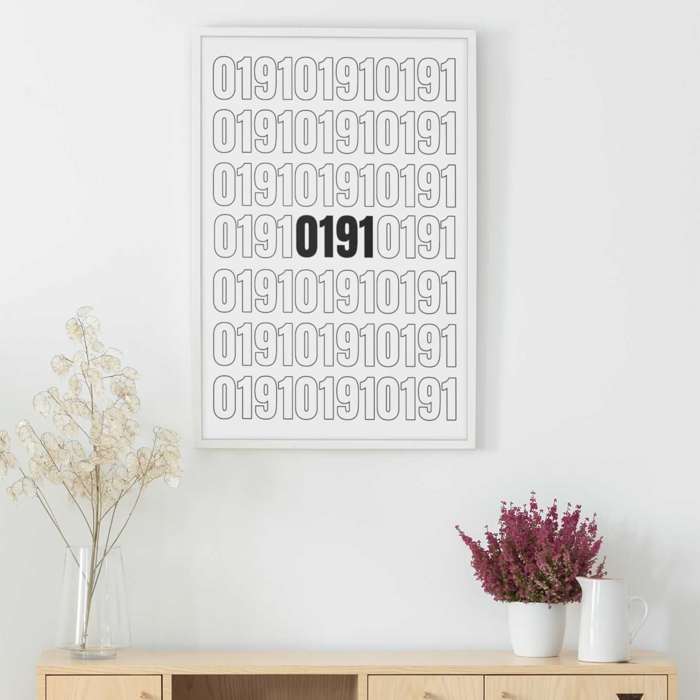 0191 Newcastle Phone Code Print