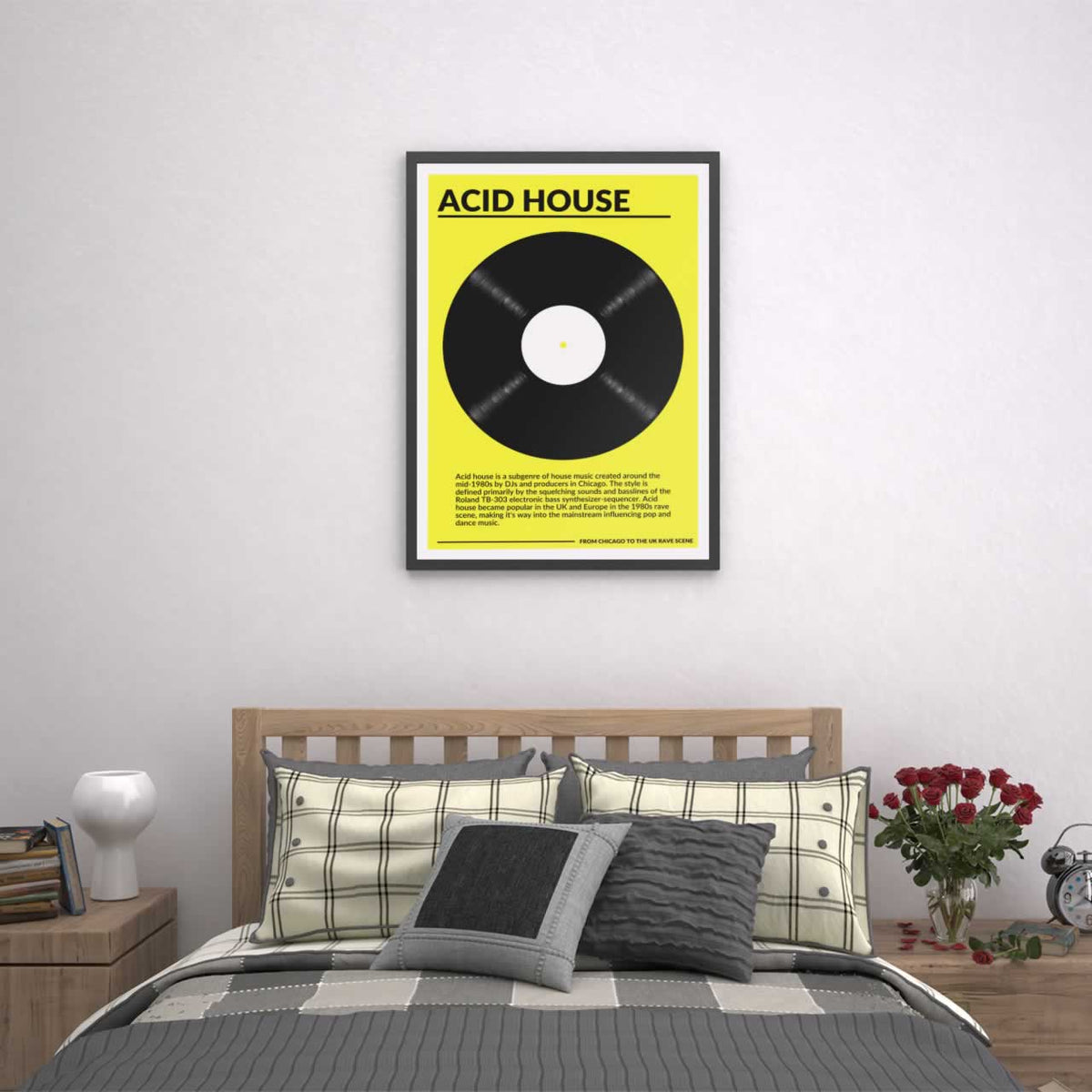 Acid House Vinyl Poster Print For Bedroom Wall