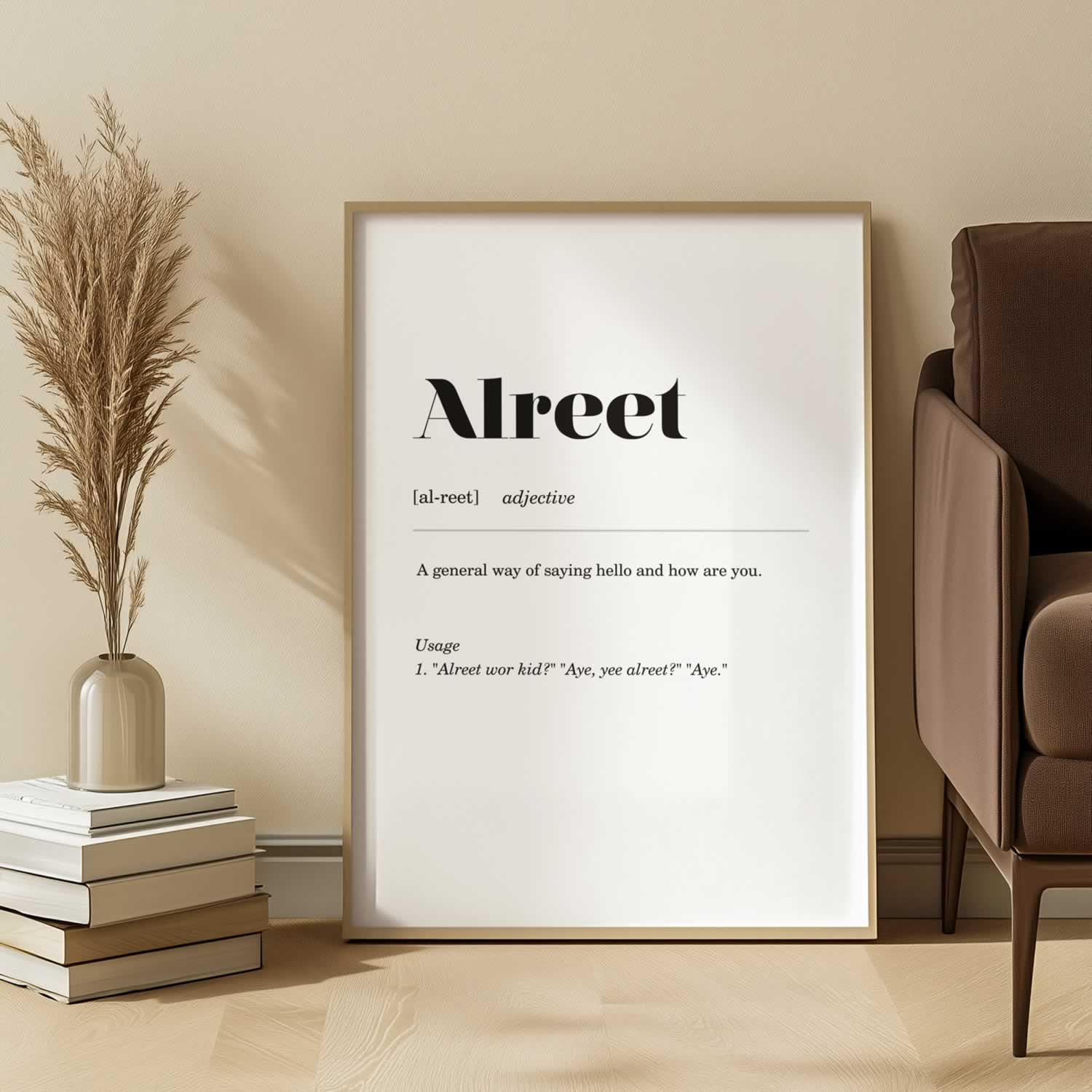 Alreet Geordie Definition Print For Hallway