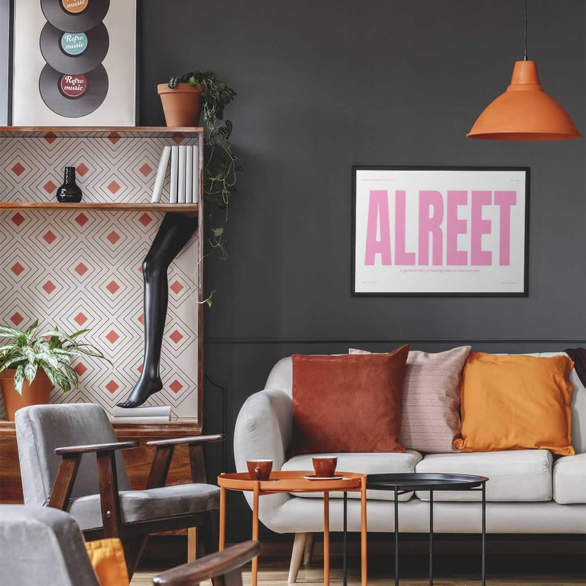 Alreet Geordie Dialect Print Pink Edition In The Living Room