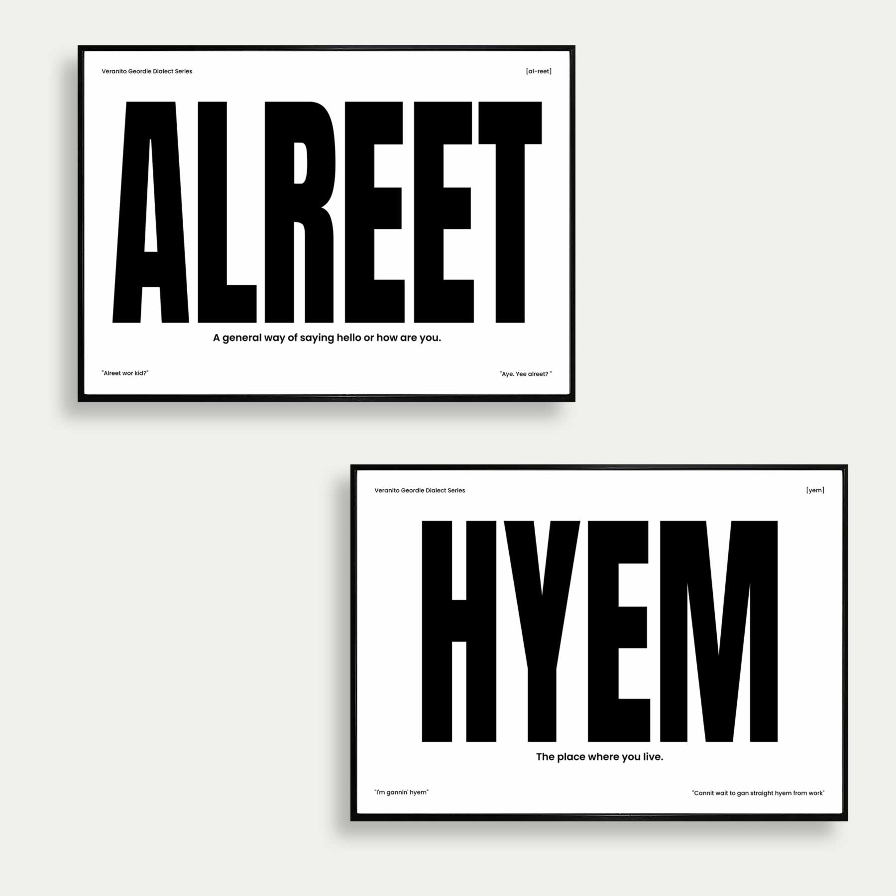 Alreet & Hyem Set Of 2 Geordie Prints