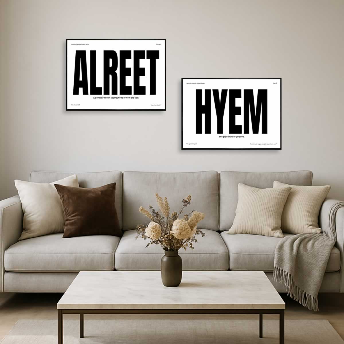 Alreet & Hyem Set Of 2 Geordie Wall Art In Living Room