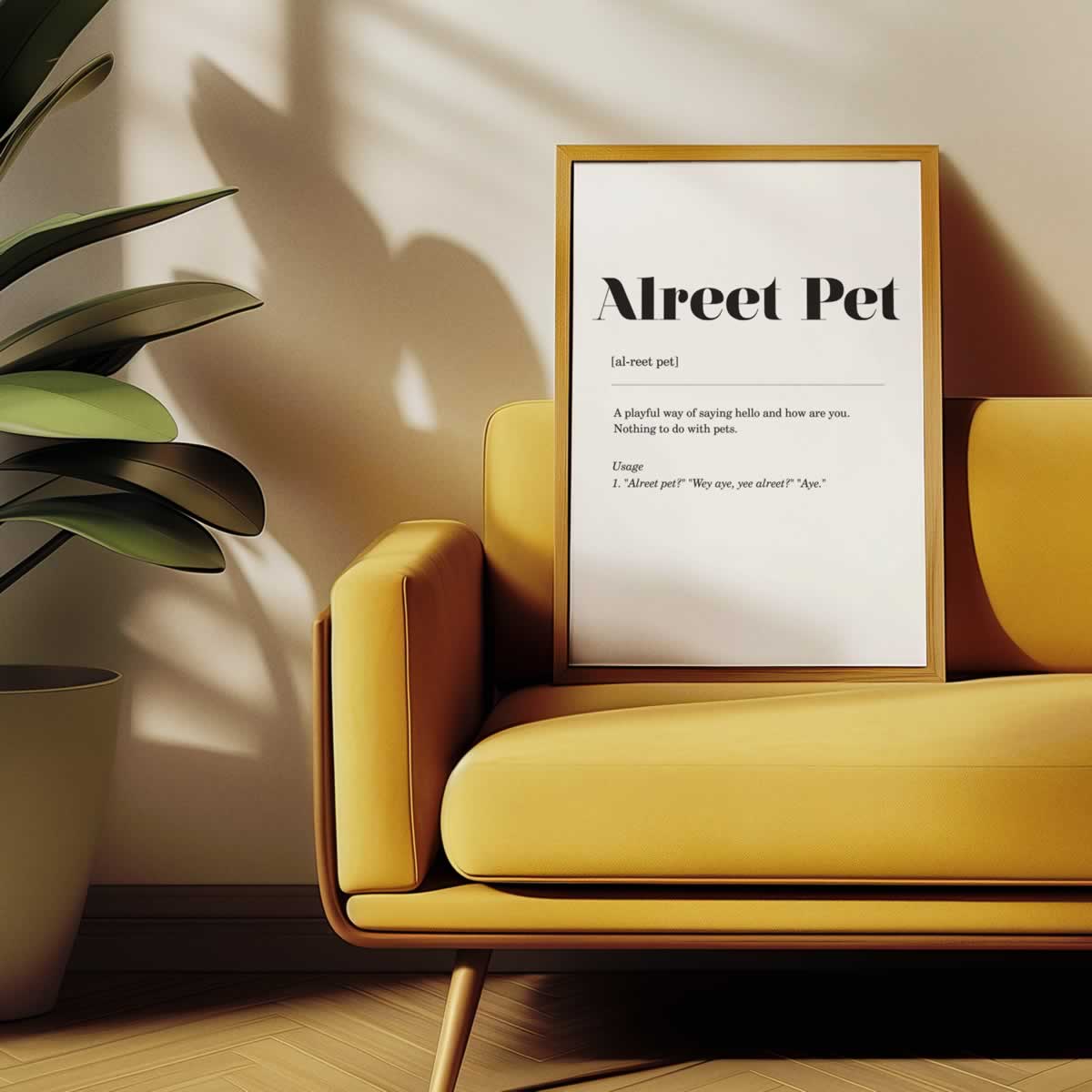 Alreet Pet Geordie Slang Print