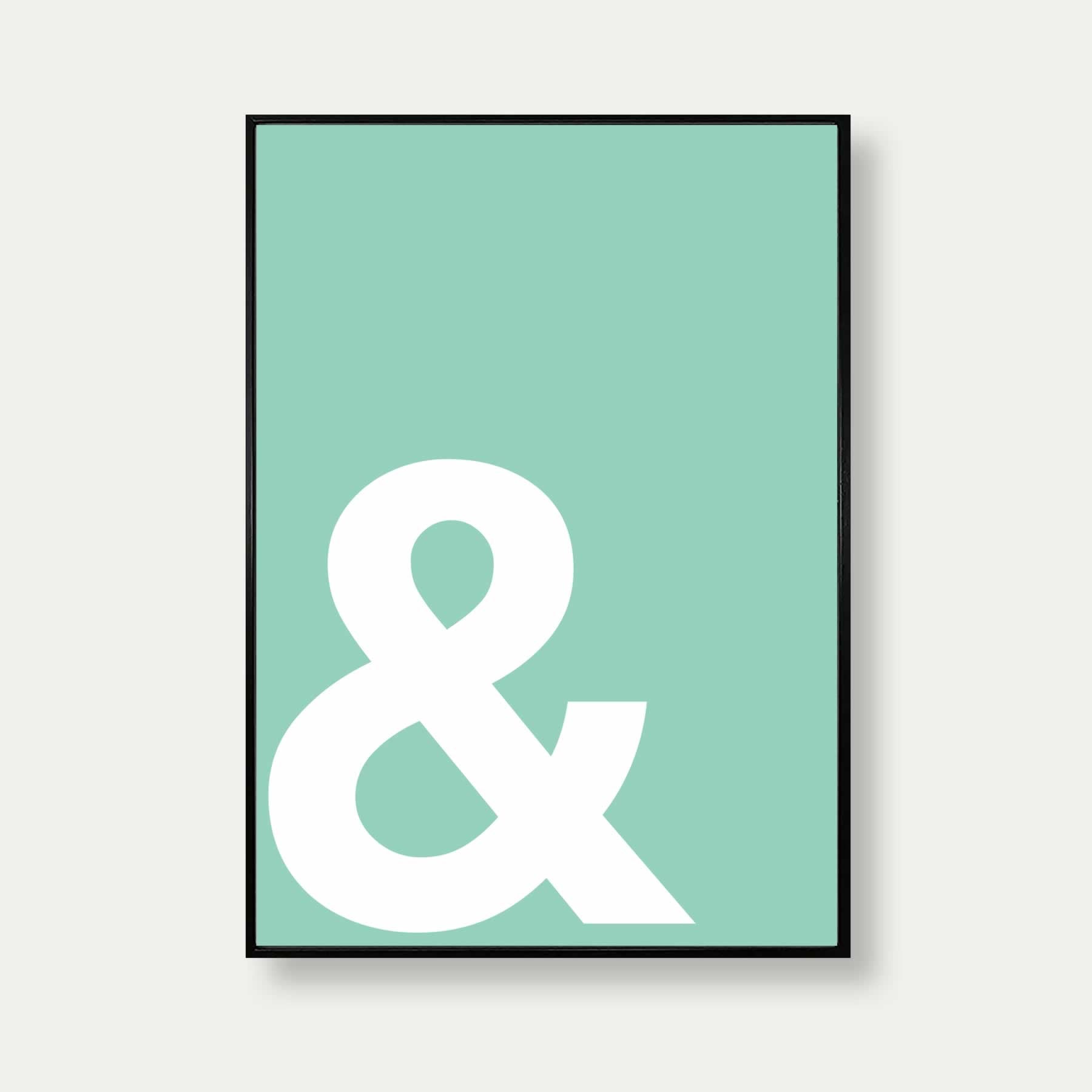 Ampersand Art Print In Mint Green