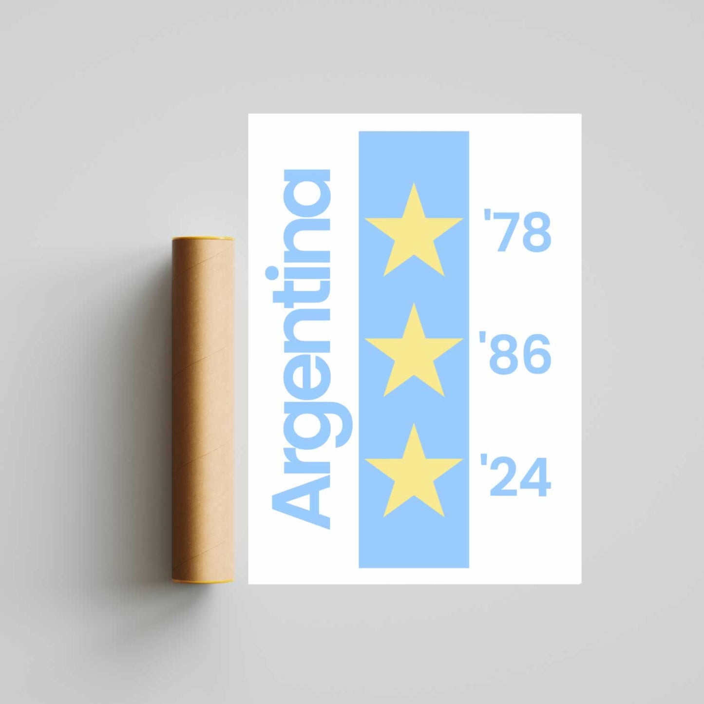 Argentina 3 Stars Football Poster