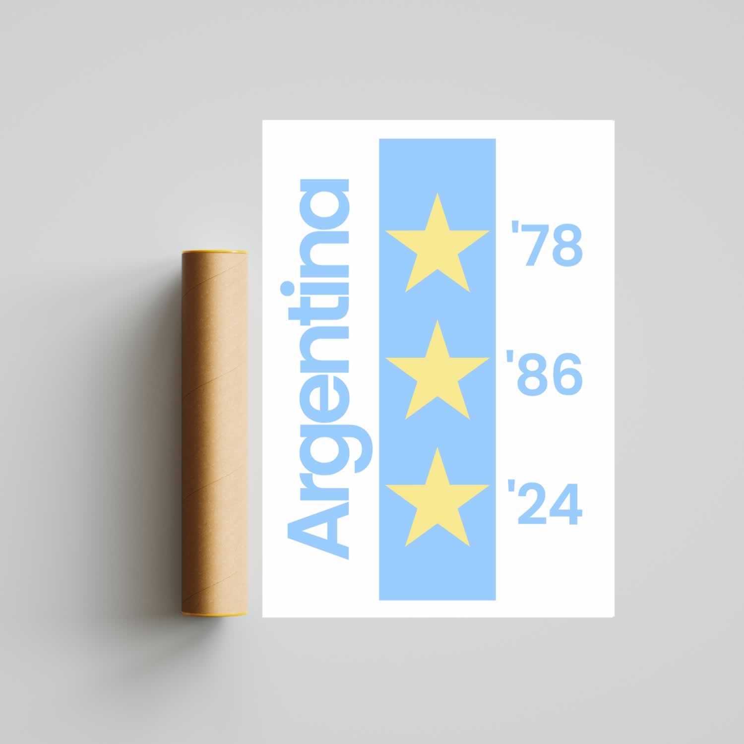 Argentina 3 Stars Football Poster
