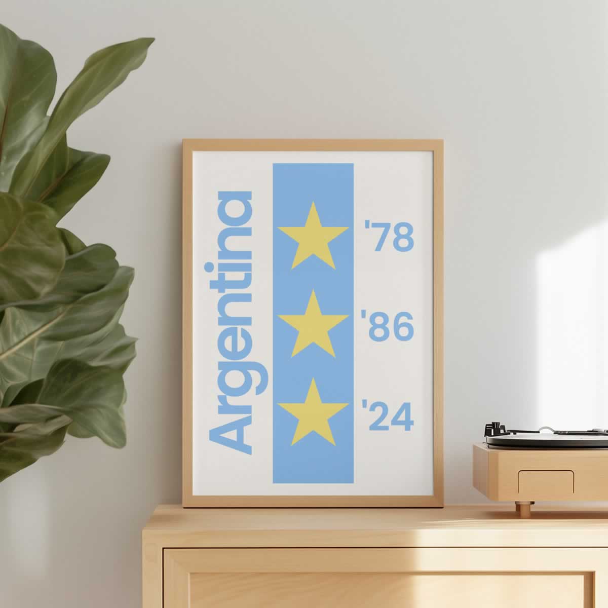 Argentina 3 Stars Football Poster For Men