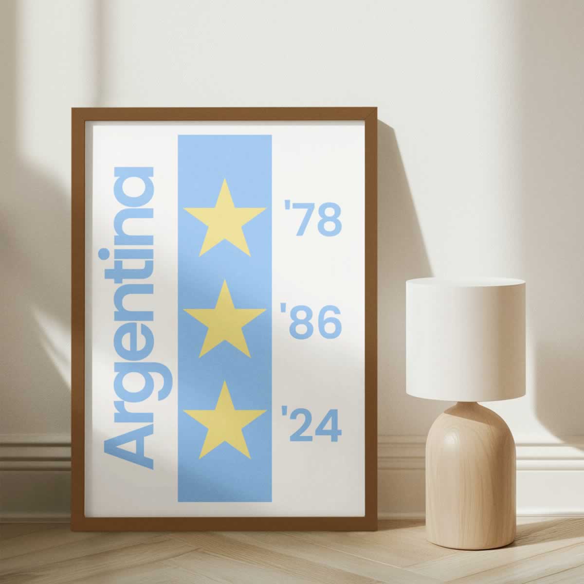 Argentina 3 Stars Football Poster For Wall